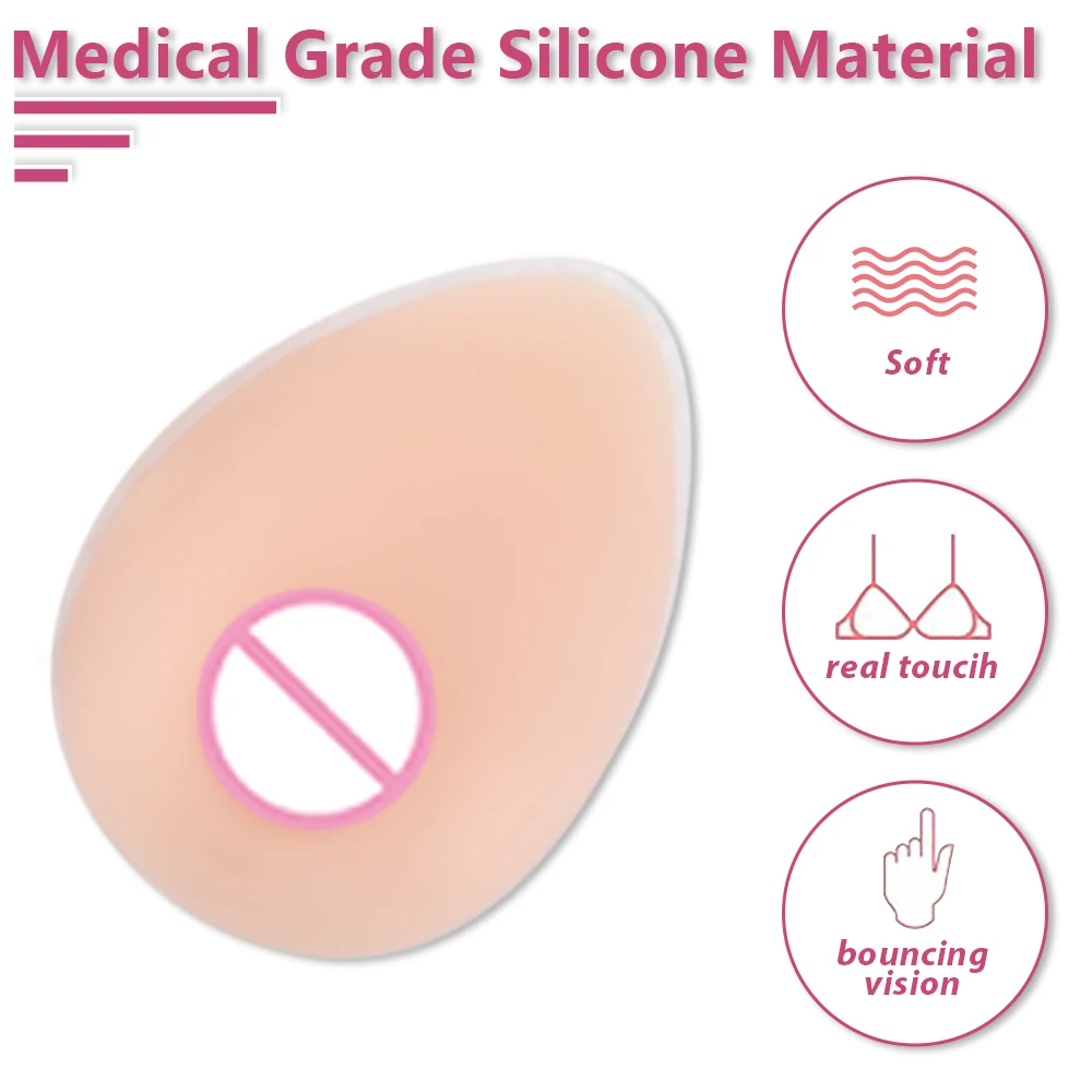 1 PCS 100% Artificial Silicone Realistic Fake Breasts Form Fake Boobs for Prosthesis Mastectomy Crossdresser Transgender Cosplay