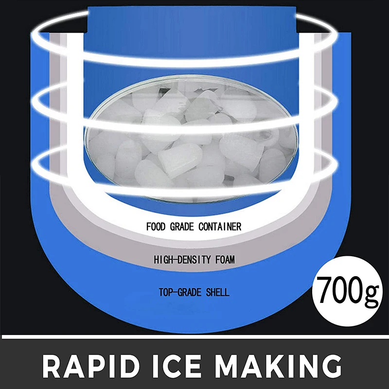 ASAS Household Portable Counter Top Ice Maker Automatic Ice Maker Machine   Low Noise Easy to Operation