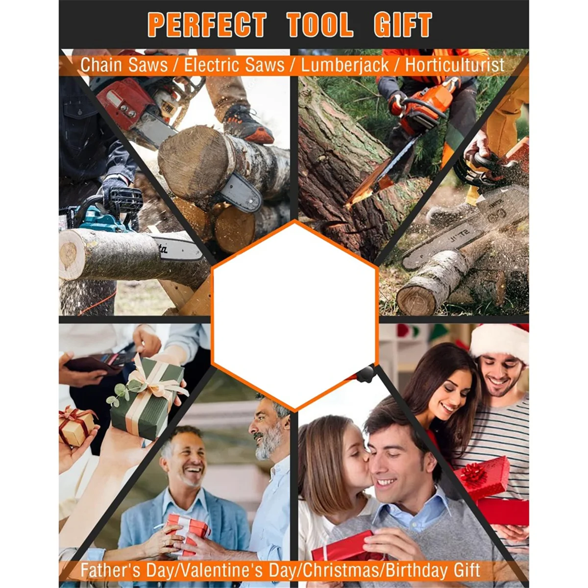 Chainsaw Sharpener Jig, Portable Chainsaw Chain Sharpening Kit with 5 Sharpen Rods for Chain and Electric Saws