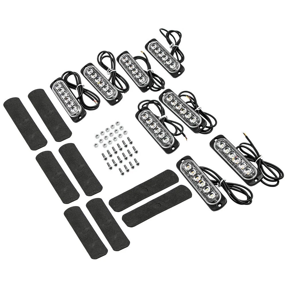 

Комплект из 8 светодиодных сигнальных фонарей для внедорожников, квадроциклов, передних и задних фар, 12В-24В DC