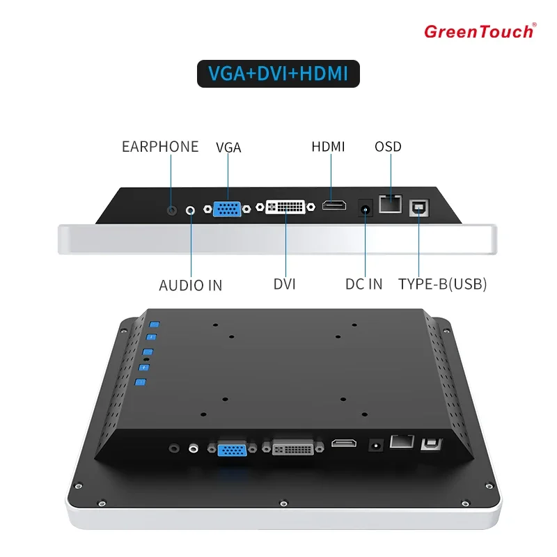 10.4 Inch 800x600 4:3 Aspect Ratio Capacitive Touch PCAP Monitor Waterproof Open Frame Design Win/Android/Linux System Kiosk
