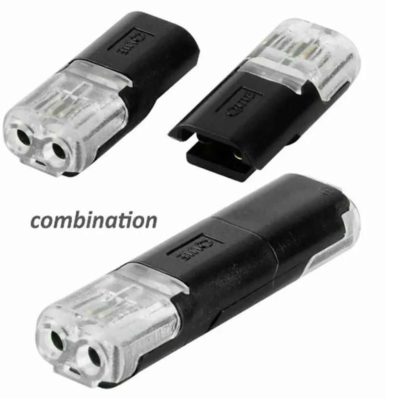 20/50/100PCS 2 Pin Pluggable Wire Connector Quick Connect Terminal Block Contact Solderless LED Strip Cable Wire Splice