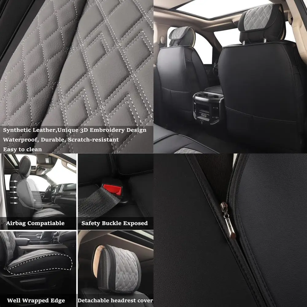 

Чехлы на автомобильные сиденья для Dodge Ram, 2 шт., передние, подходят для Ram 2009-2025, 1500/2500/3500, пикап, Crew, обычный, Quad, Mega Cab, водонепроницаемый L