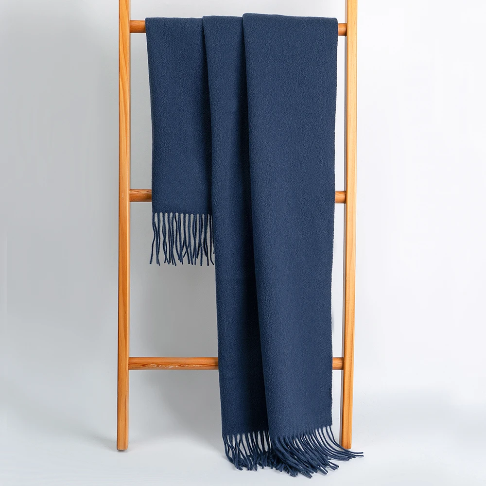 Samilor Winter Soft Wool Scarf Women Scarves Navy Shawls Wraps Thicken Warm Unisex Basic Blanket Tassel Pashmina Stoles