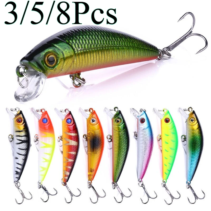 3/5/8 قطعة من أسماك البلمة عشوائية الصيد إغراء حجم 7 سنتيمتر/8.1 جرام الطعم الاصطناعي مجموعة السباحة الطعم كرنك تمايل الطعم كرانكبيت