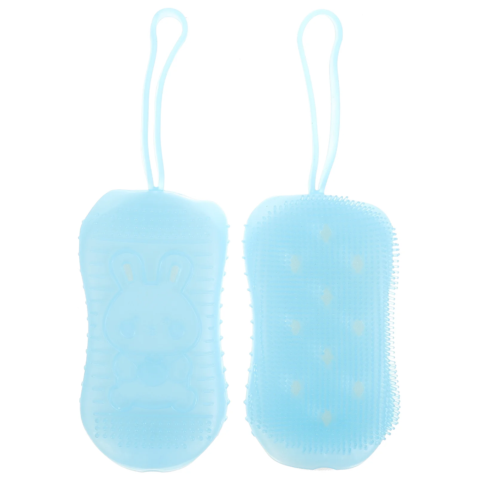 

2 Pcs Silicone Bath Brush Face Body Scrubber Skin Cleaning Facial Cleansing Exfoliation