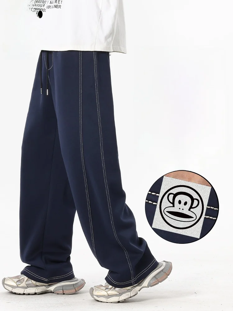 

Мужские повседневные свободные брюки PaulFrank прямого кроя для осеннего сезона, универсальные, комфортные, с принтом обезьян PaulFrank