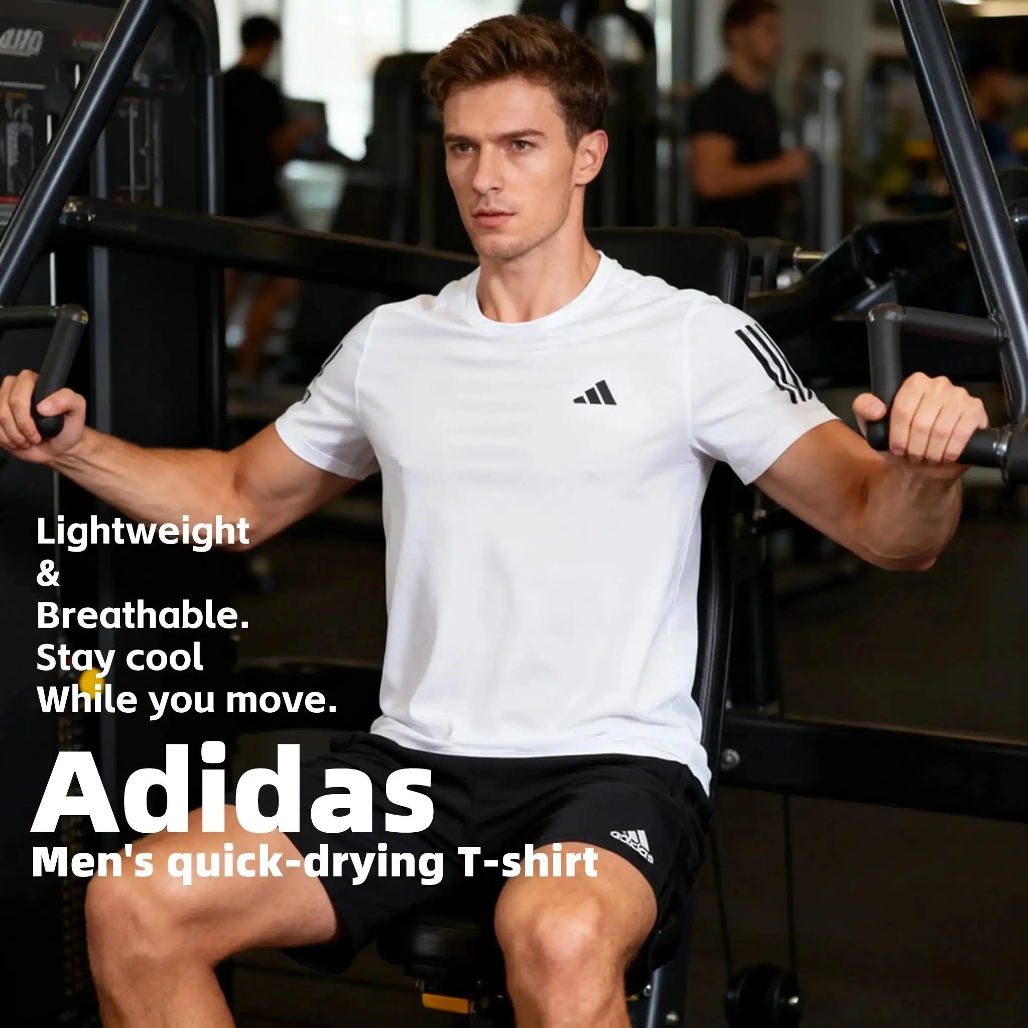 New Adidas Men's Short-Sleeved Sports T-Shirt Is Loose Breathable For Running, Fitness And Training Half-Sleeve Ik7436