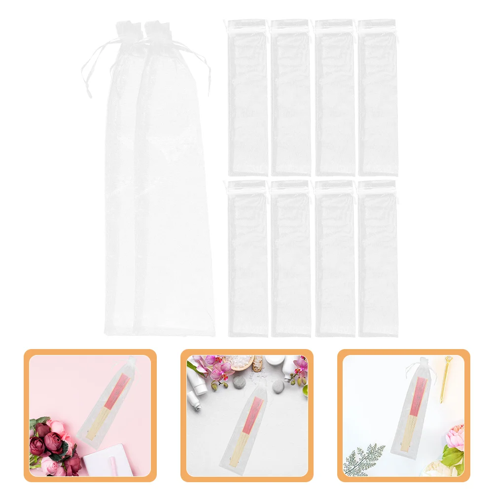 

10 Pcs Fan Bag Party Favors Gift Wedding Organza Drawstring Bags Mesh for Gifts