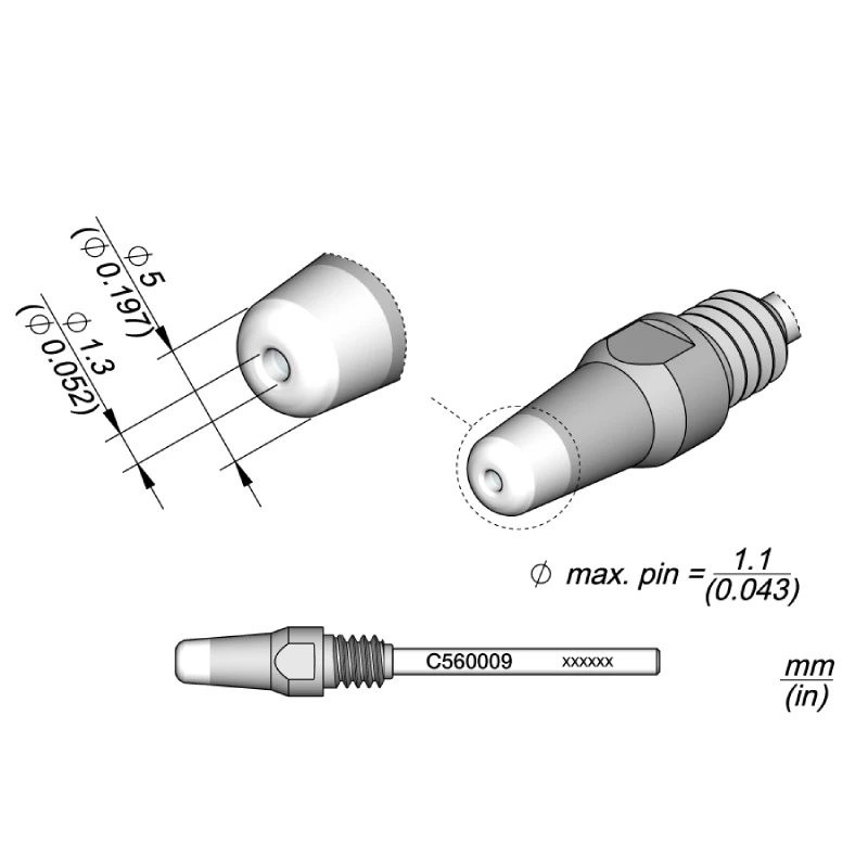 Imagem -03 - Jbc-c560001c560002 Pontas de Ferro de Solda Through-hole Desoldering Tip Fit para Dr560 Repair Solda Ferramenta Original