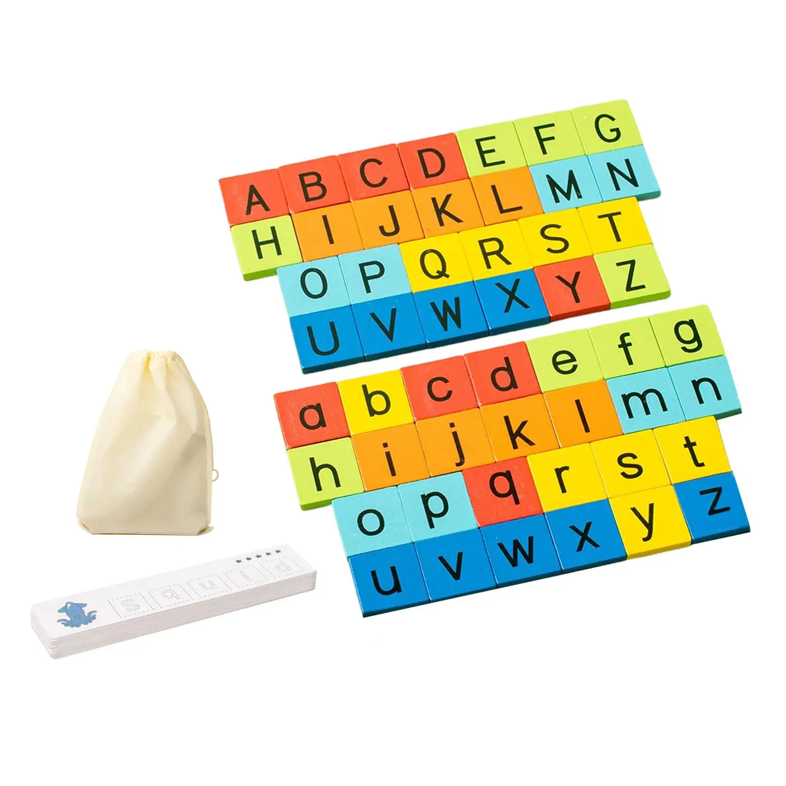 

Wood Letter Blocks Toys Alphabet Game Letters Flash Cards Preschool Teaching Aids Word Spelling for Boys and Girls Kid 3+ Years