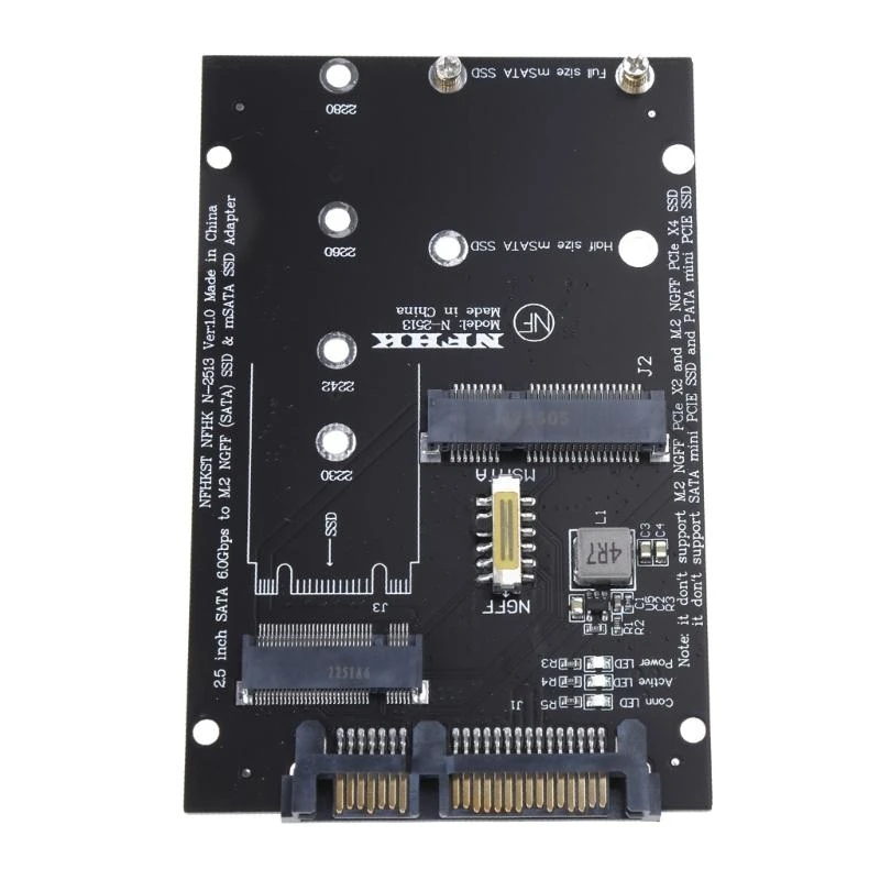 652F mSATA / SSD to Converter Adapter Card for M.2 2.5 inch SSD Adapter Converter Board for PC Laptop 2230 2242 2260
