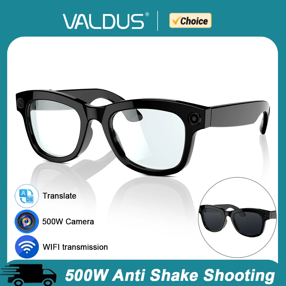 

VALDUS M01 Man Smart Glasses With Camera Ai Chat GPT WIFI Transmission ENC Headphone Translate Women 2025 Bluetooth Sunglasses