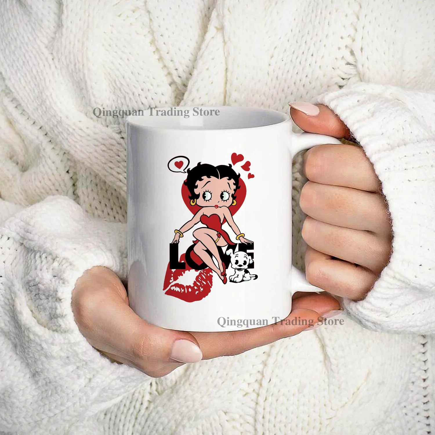 Beautiful Betty Princess Enamelled cup Coffee Mug 11oz Fun Ceramic Coffee Tea Cocoa Cup Handle Tea Drink Cup