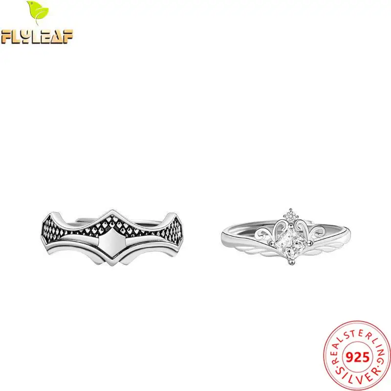 

925 Sterling Silver Knight Princess Open Couple Rings For Women Romantic Valentine's Day Birthday Gift Fine Jewelry 2022 New