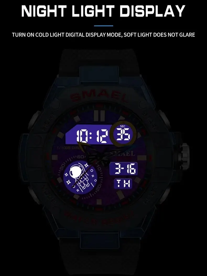 Sports Watch Men Waterproof Watches SMAEL Fashion Brand Digital Quartz Clock Stopwatch 8068 Military Army Quartz Wristwatches