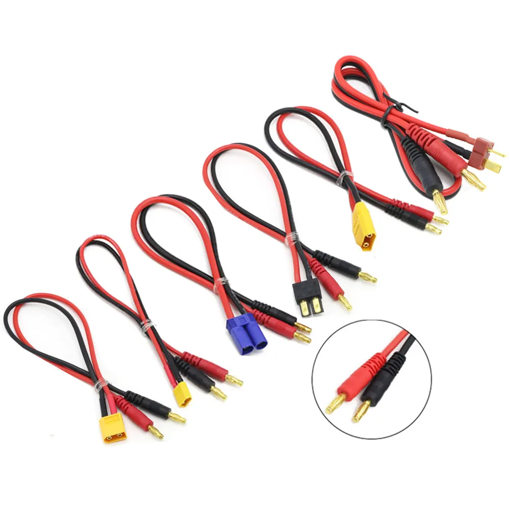 

RC Connector Cable 20CM XT30 XT60 XT90 T Plug Charge Lead to 4.0mm Banana Plug Charger Silicone Wire 14AWG for Lipo Battery