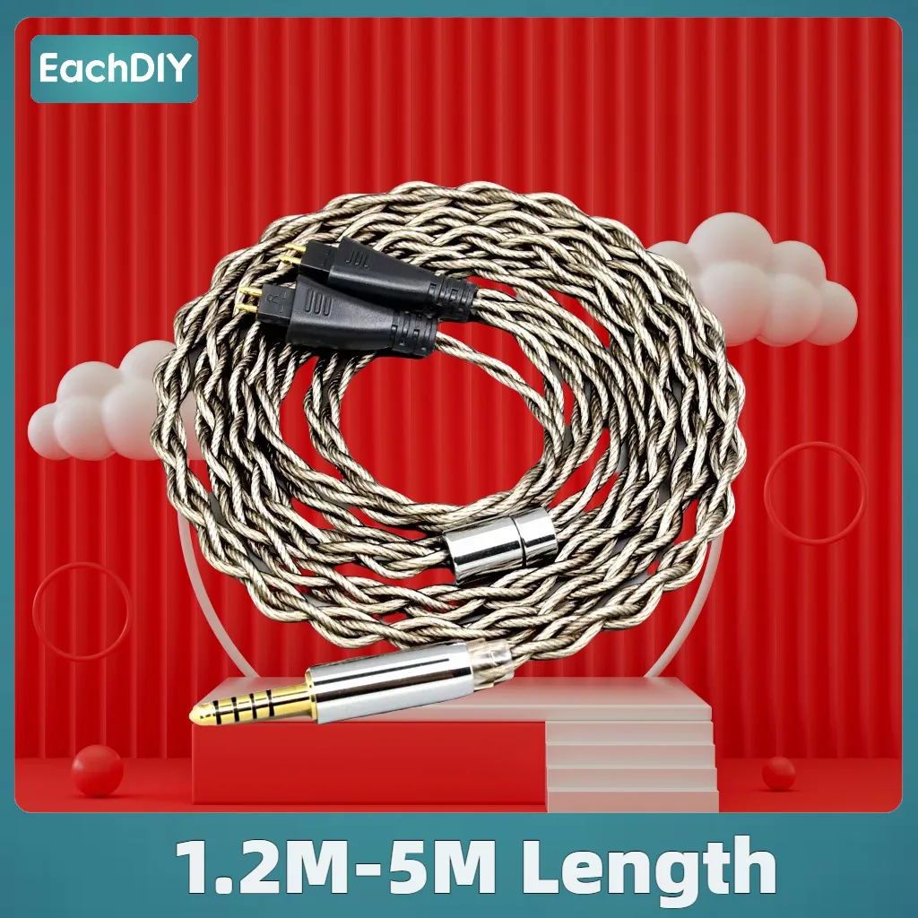 

99% Pure Silver + Graphene Earphone Cable For FOSTEX TH900 TH1000RP TH1100RP TH-909 TR-X00 TH-600 Silver Plated Shield 7925
