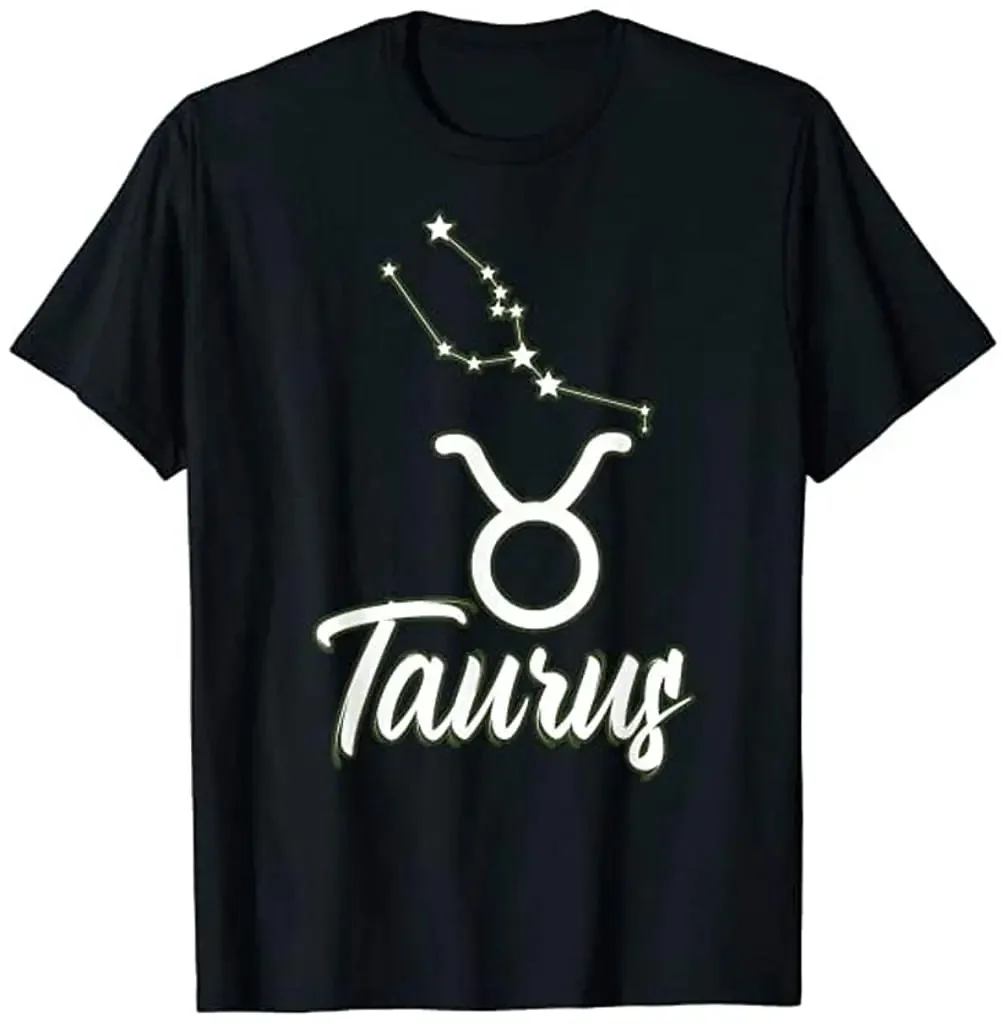 Constellation Zodiac Sign Taurus Birthday Gift T-Shirt 100% Cotton O-Neck Summer Short Sleeve Casual Mens T-shirt Size S-3XL
