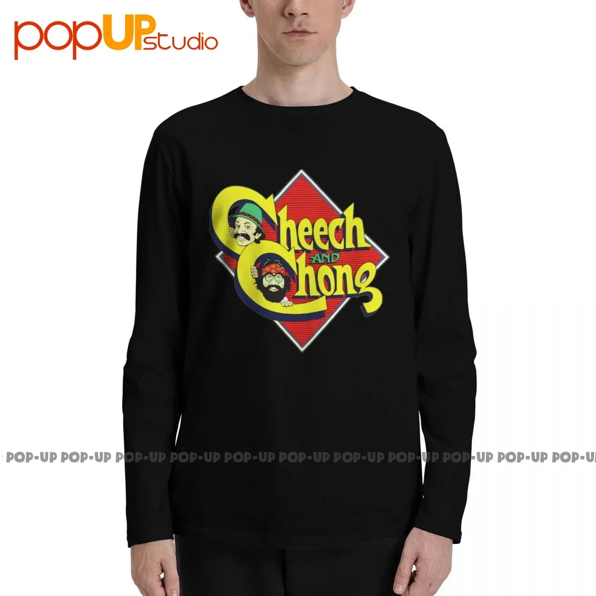 Authentic Cheech Chong Caricature Movie Logo Long Sleeve T-Shirts T-shirt Tee Top Design Classic High Quality