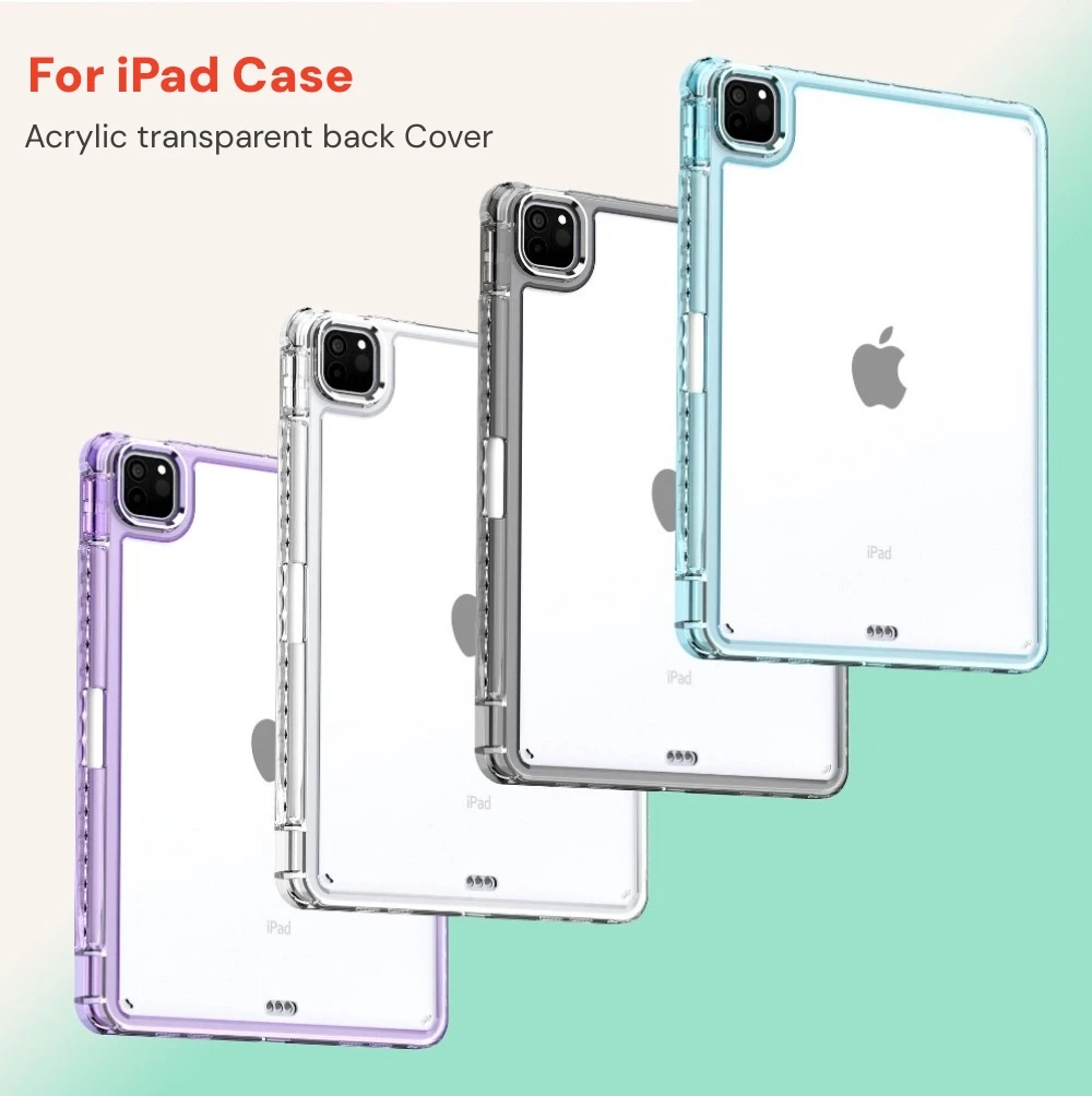 

Case for iPad Pro 11 13 M4 2024 12.9 M2 Clear Acrylic Back Cover iPad 10.2 10.9 7 8 9 10th 11th 2025 For iPad Air11 Air 45 Cases