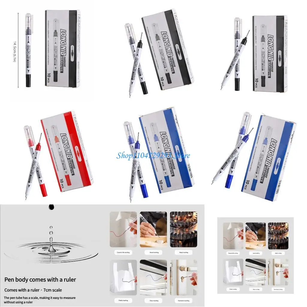 

Y2GD 10Pcs Heavy Dutys Double Ended Markers Pen Smudge Proof Office Warehouse