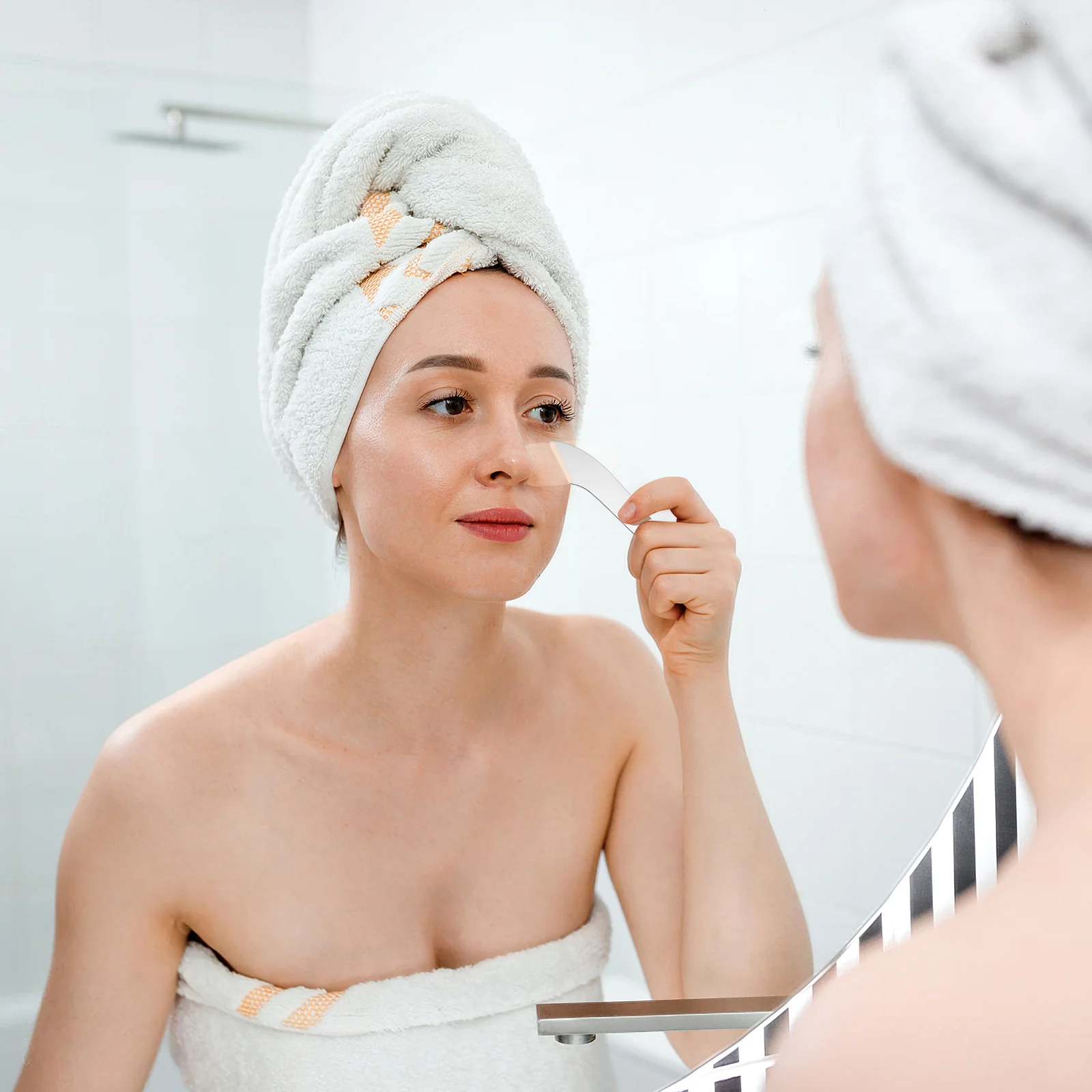 เครื่องมือผสมสีแต่งหน้าแบบสแตนเลส สำหรับผสมเม็ดสีแต่งหน้า ที่ขูดสีโลหะ