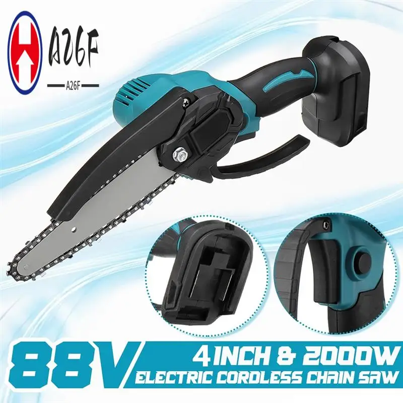 

A26F-4Inch Brushless Chainsaw Cordless Electric Chain Saw Handheld Pruning Shears Garden Cutting Toos For 18V Battery