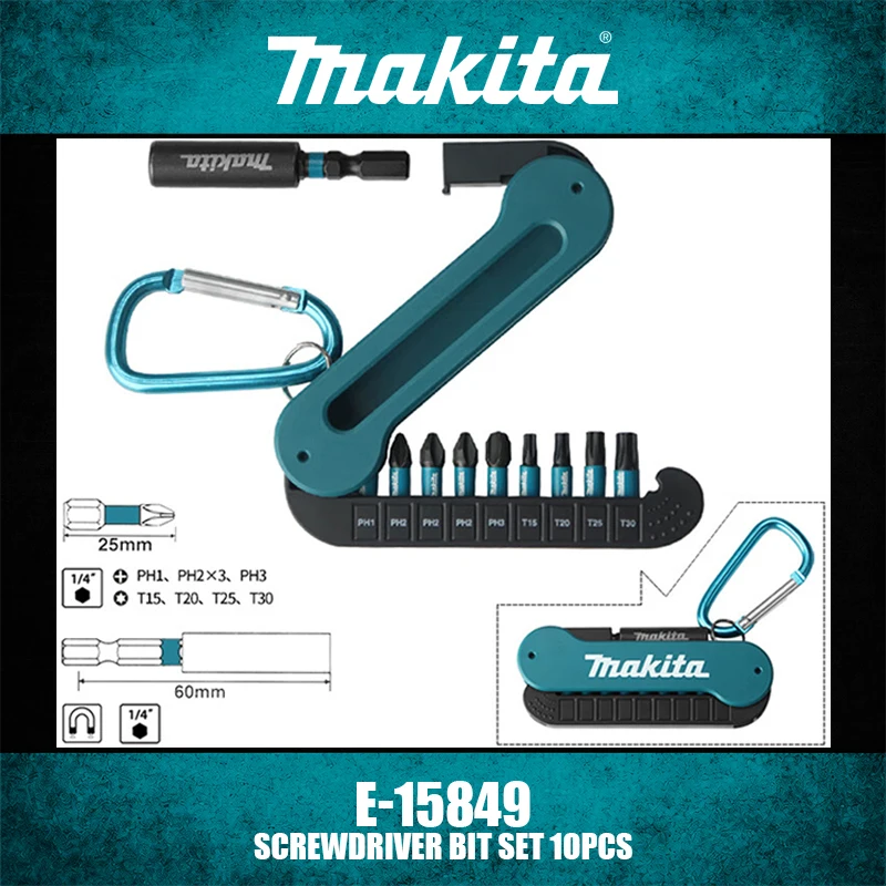 

Makita E-15849 Impact Black Screwdriver Bit Set Keychain Power Tool Accessories