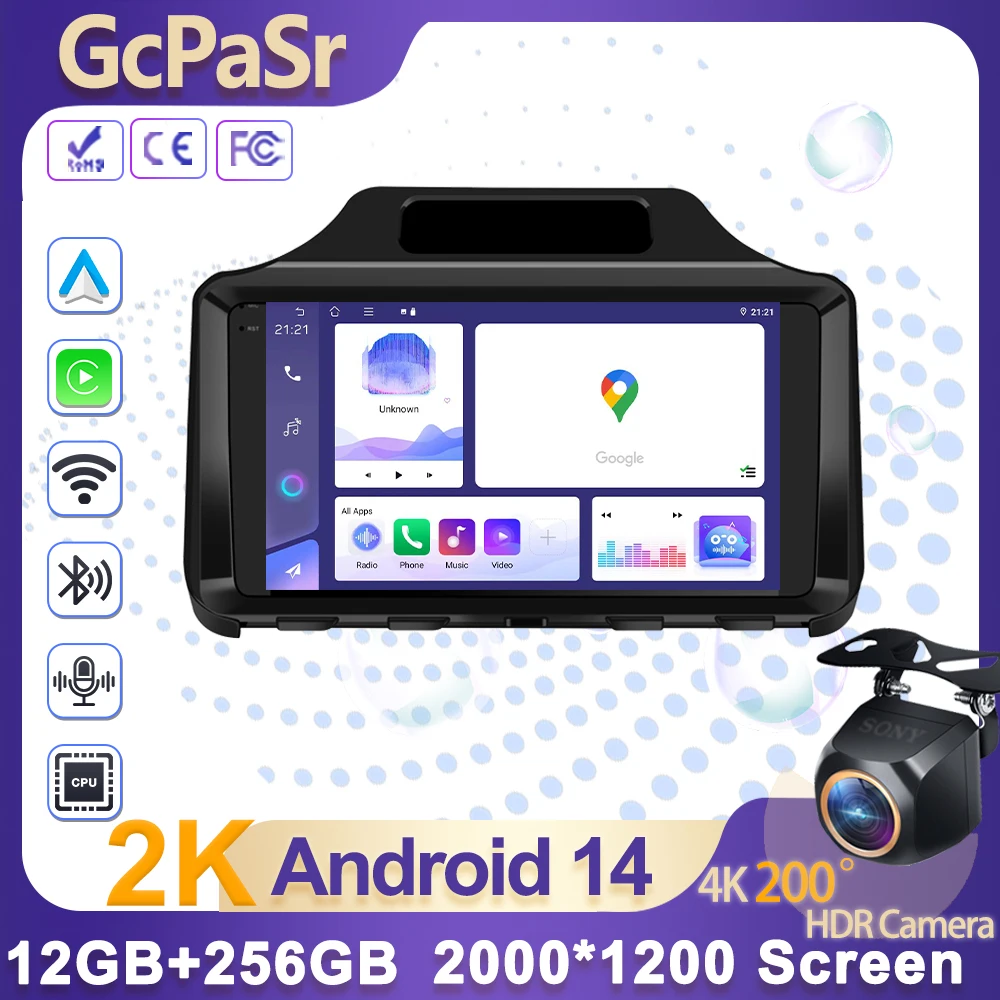 

Android 14 беспроводной Android CarPla для Toyota Scion IQ 2008-2016 автомобильный радиоприемник мультимедийный плеер Bluetooth 5G WiFi сенсорный дисплей