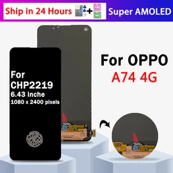 Super AMOLED For Oppo A74 LCD Display For OPPO A74 4G CHP2219 LCD Touch Screen Digitizer Assemby With Frame