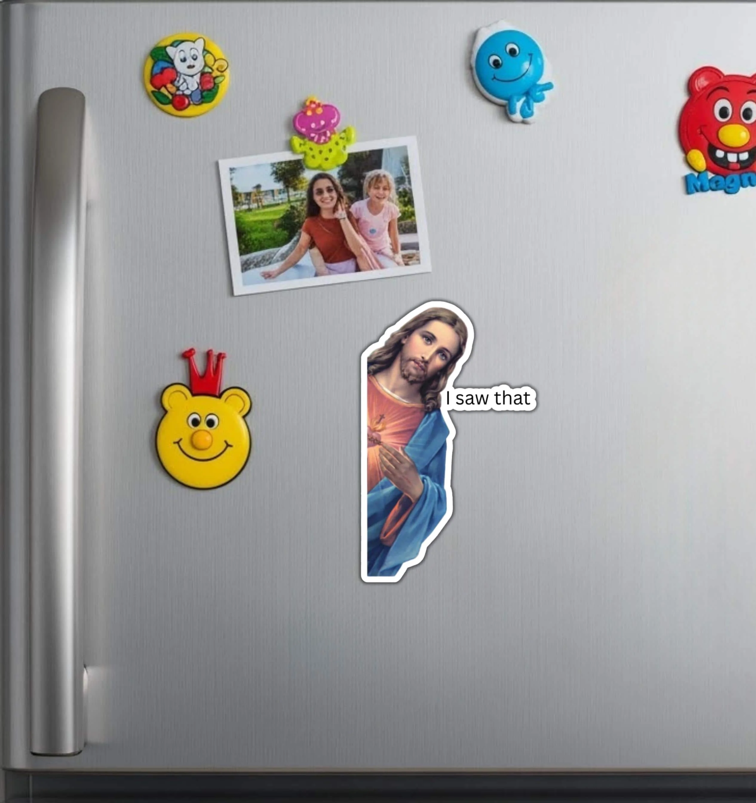 Jesus I Saw That Funny Humor Christian Inspirational Quote Vinyl Sticker For Laptop And Notebook Self Adhesive Decal