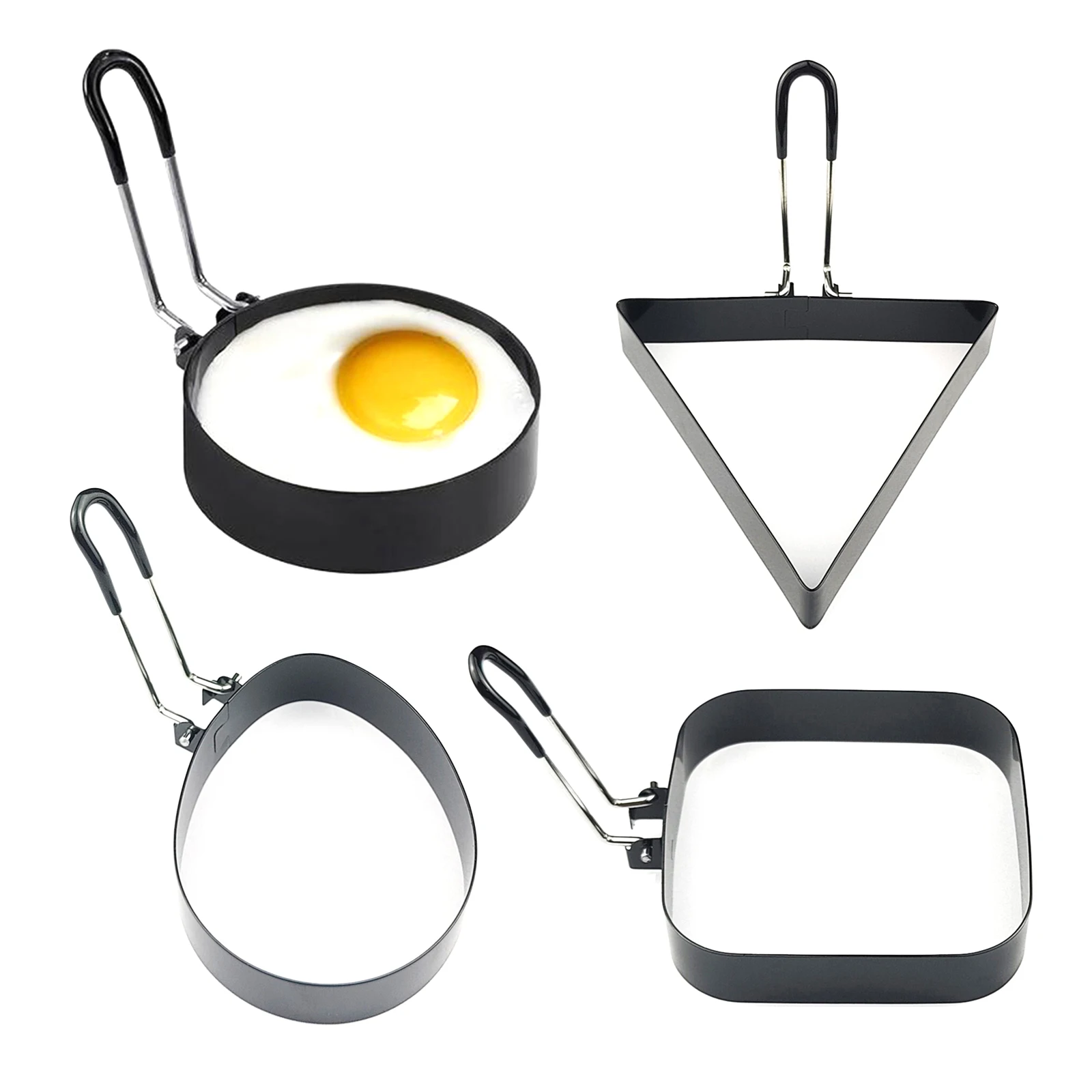 19 Styles Stainless Steel Egg Ring Non-Stick Egg Ring, McMuffin, Sandwiches, Frying Or Shaping Eggs, Household Breakfast Cooking