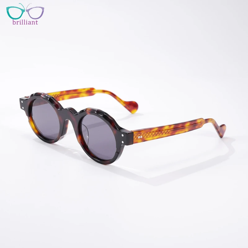 New Retro Tortoiseshell Oval Sunglasses Men Women Top-end Personalized Wide Edge Acetate Outdoor Fashion Sun Shading Sun Glasses