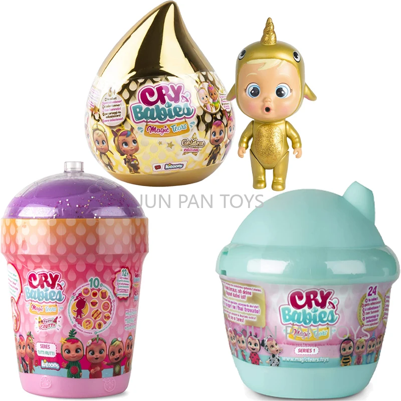 Original Cry Babies Magic Tears Mini Surprise Doll Story House Golden House Collectible Kids Toys Figures Dressy Kristal Katie