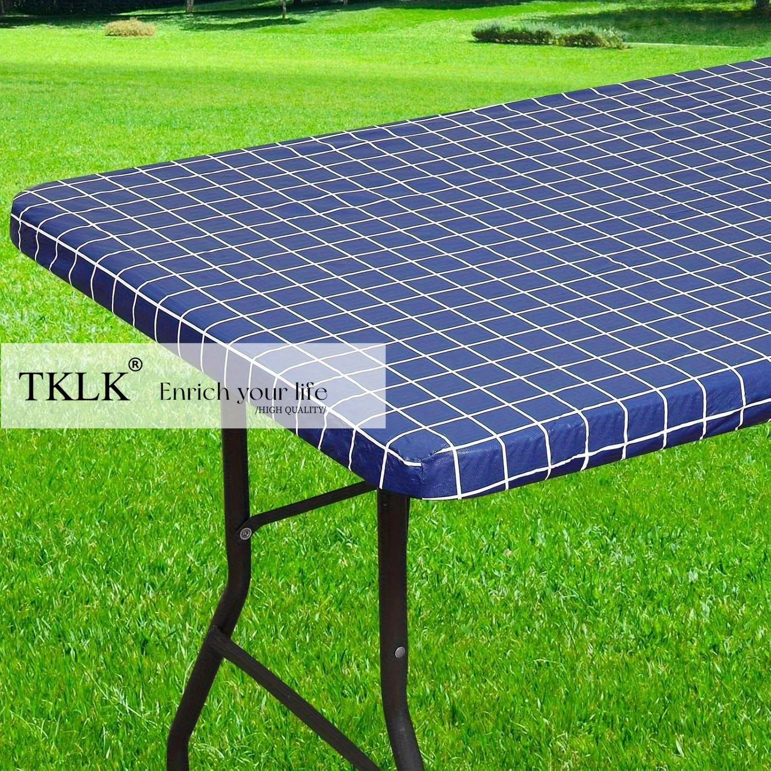 직사각형 테이블 천, 8피트 접이식 테이블용 탄성 폴리스터 테이블 커버, 피크닉용 식탁보, 캠핑, 멀티 사이즈