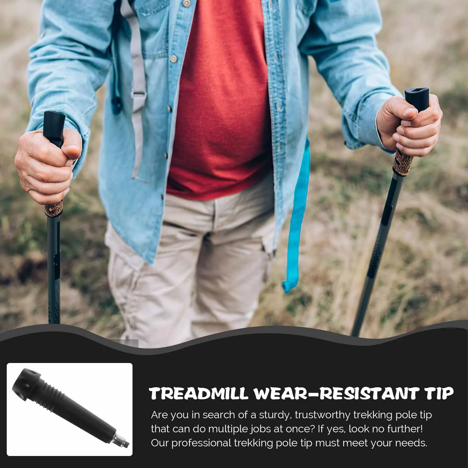 

Trekking Replacement Parts Rubber Durable Hiking Sticks Accessories Climbing Rod Wear Resistant Trekking