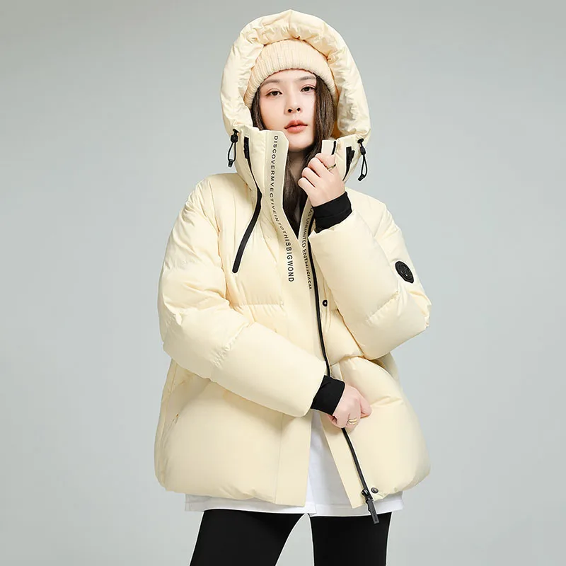 

Fashion Thickened Women Parker Down Jacket 2025 New Winter 90 Duck Down High-Quality Overcoat Warm Hooded Women Down Jacket H732