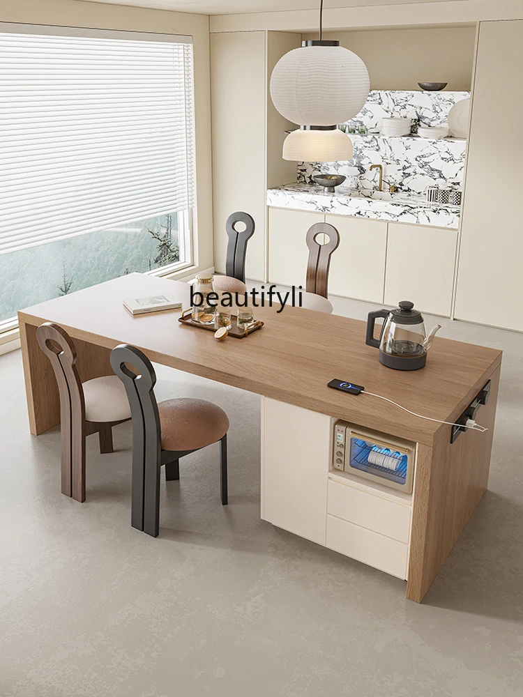 French Flush Kitchen Island Dining Table Integrated Kitchen Living Room Dining Room Mobile Center Guide Table