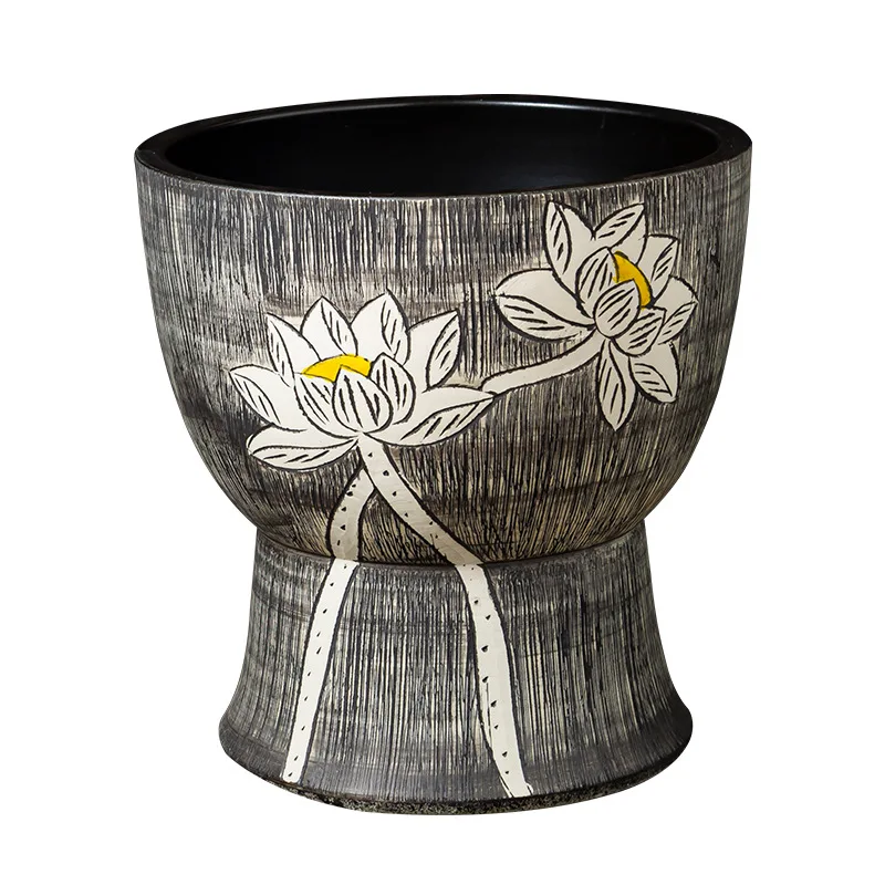 

Art ceramic pool Balcony wash pool Retro round floor type mop pool Outdoor basin