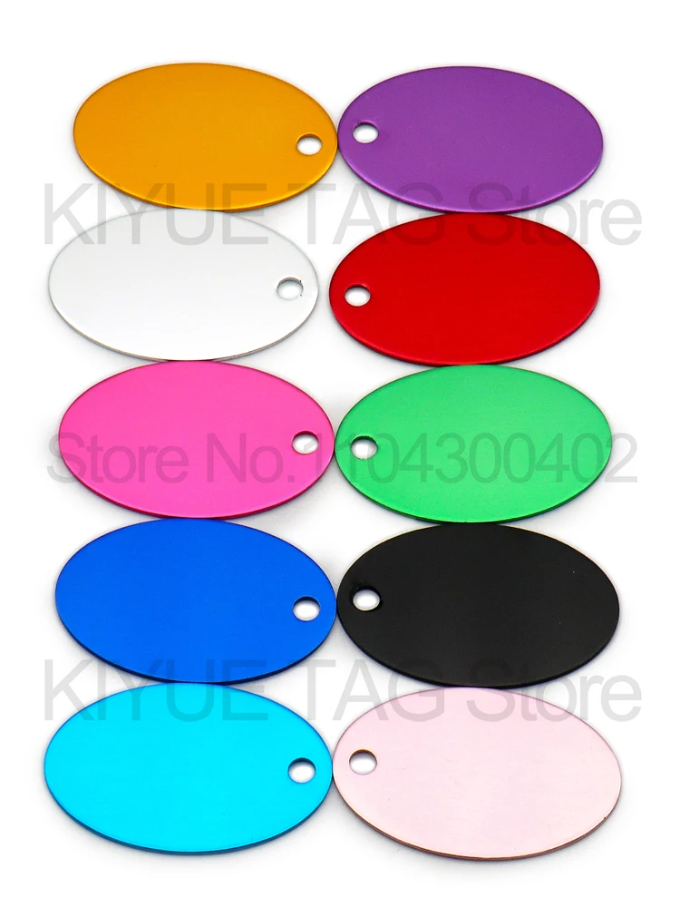 Wholesale 100Pcs Oval Dog ID Tags Accessories Dog Tags Name Pendant Nameplate Customized KIYUE Tag For Pet Collar