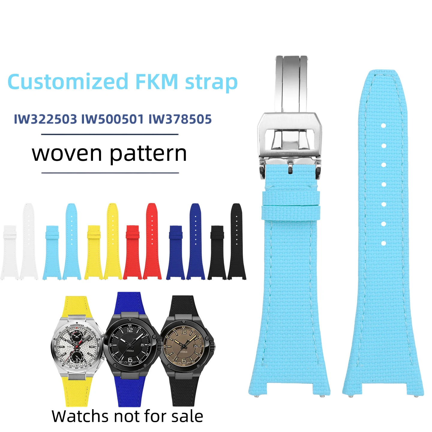 Custom Men FKM Rubber Replacement Strap Quick Release For IWC Engineer AMG IW500501 IW322503 IW378505 Quick Release watch band