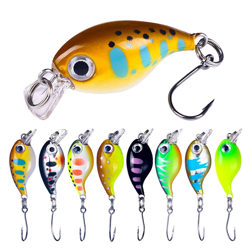 

HERCULES 1.4" Micro Crankbait Single Hook Floating Fishing Lure 3.6cm 2.1g Artificial Baits Lures for Fishing Tackle