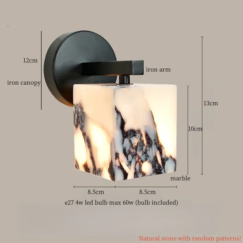 Nordic Minimalism LED Wall Lamp Indoor Bedroom Stair Lighting Fixtures Marble Kitchen Living Room Lights Applique Murale