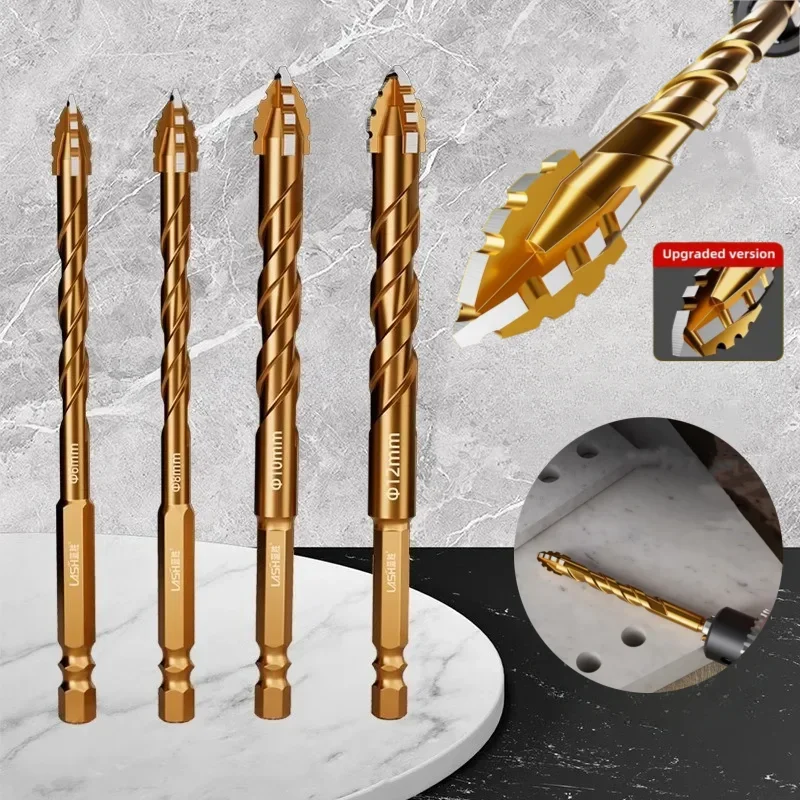 Upgraded Four-edged Sawtooth Drill Bit for Tile Concrete Drilling Special Electric Drill Ultra High Hardness Tool