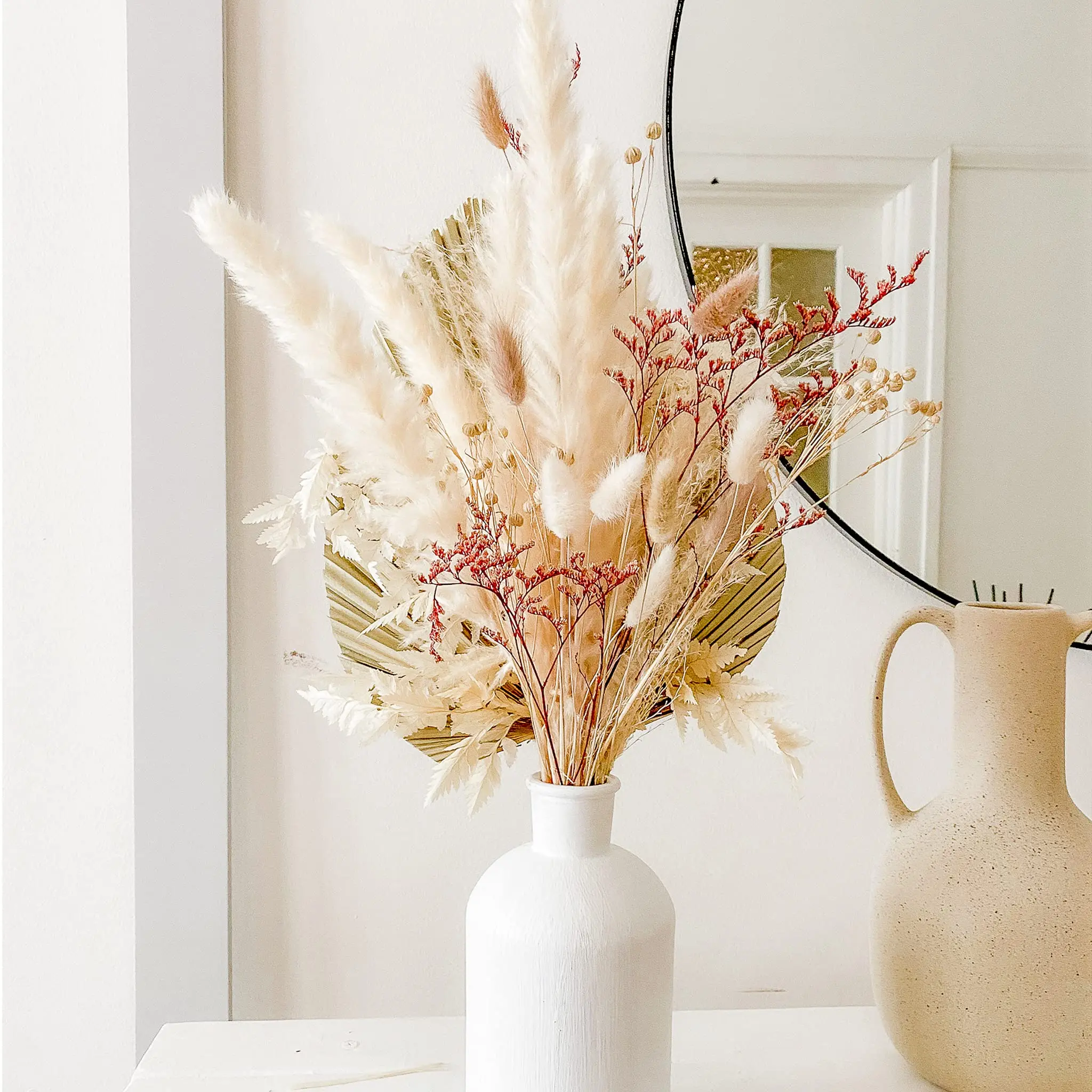 

Dried Flowers for Room Decoration, Dry Palm Leaves, Pampas Grass Bouquet, Bunny Tail,Wedding, Christmas, Home Decor Accessories