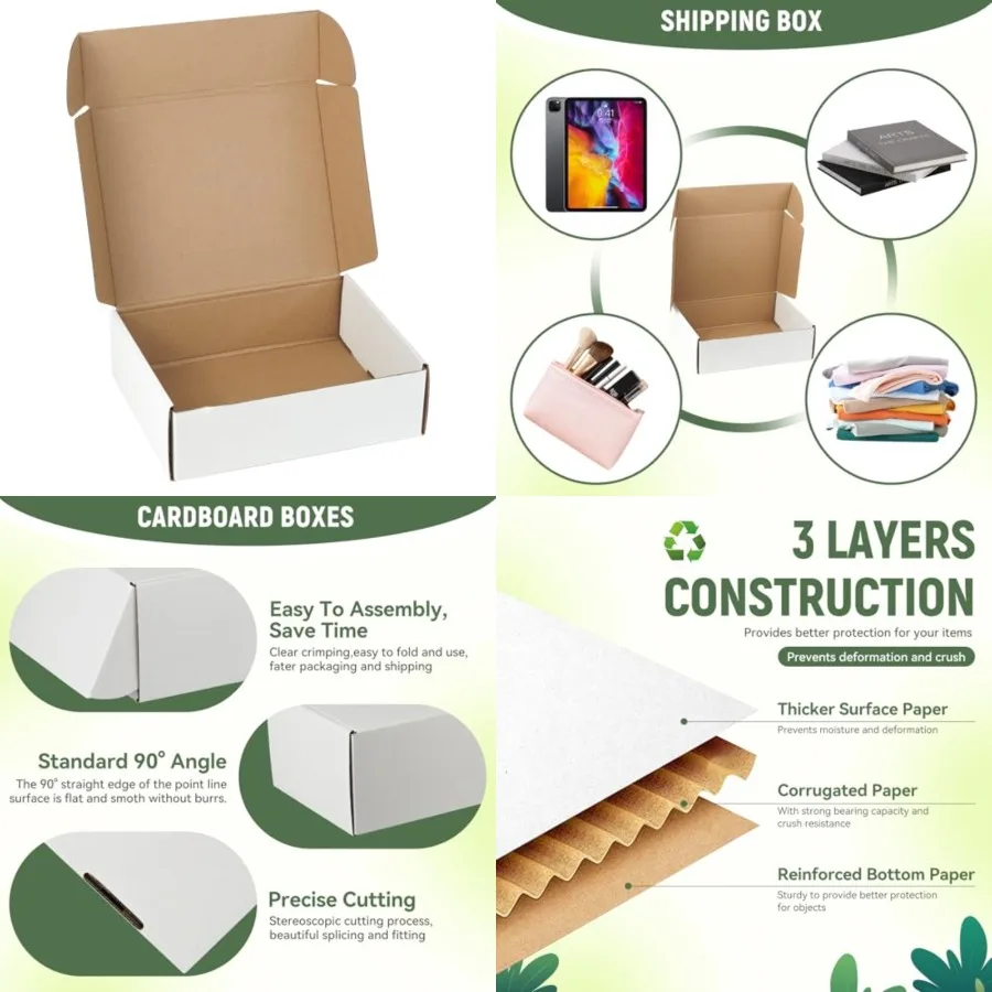 

Shipping Boxes Set of, Corrugated Cardboard Box Literature Mailer