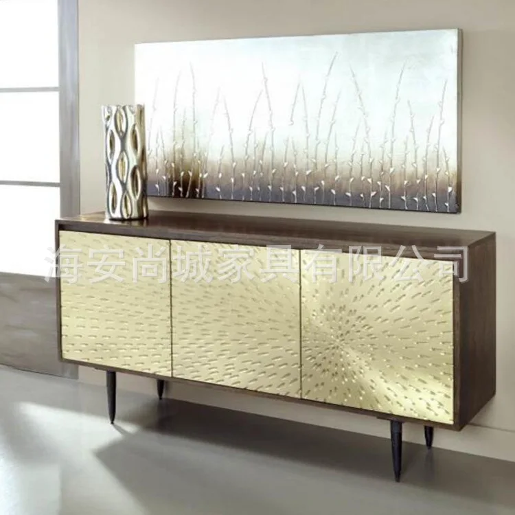 American simple decorative cabinet foyer entrance storage solid wood audio-visual cabinet
