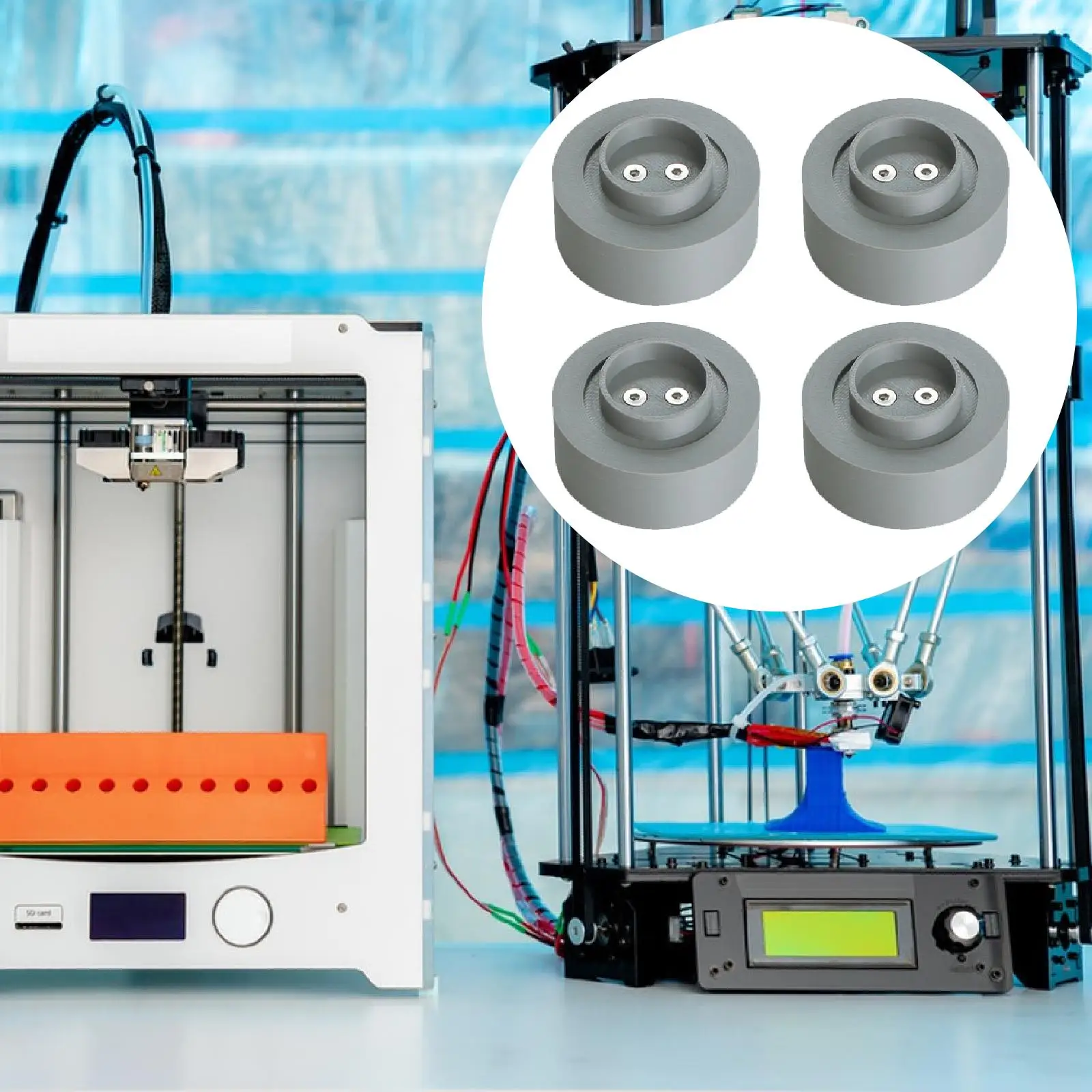 4 sztuki podkładek antywibracyjnych do drukarki 3D Łatwa instalacja Łatwa instalacja Redukuje wibracje Zastępuje akcesoria do drukarek 3D