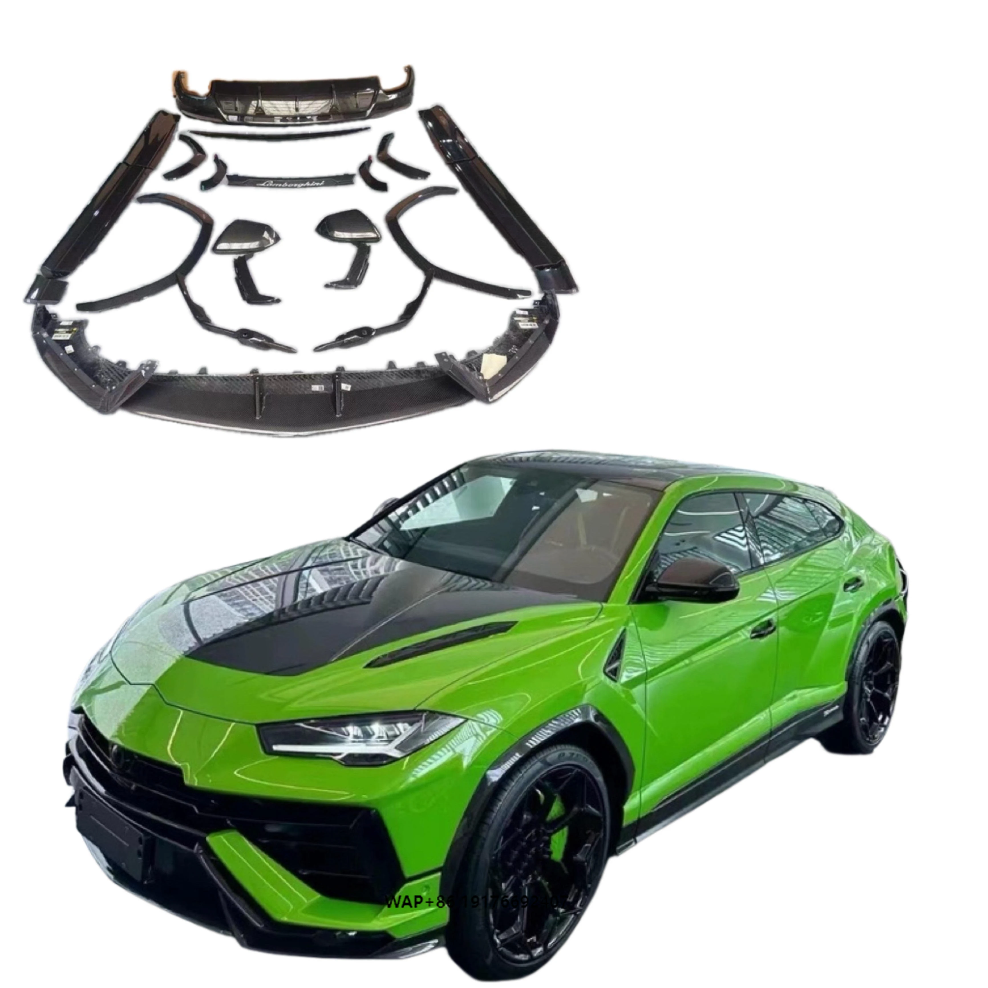 Oem Style Dry Carbon Fiber Body Kit for Lamborghini 2023-2024 Front Lip Bumper Skirt Rear Diffuser Spoiler Exhaust Wheel Cover